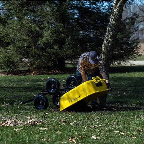 Gorilla Carts Heavy Duty Steel Yard Dump Cart Garden Wagon with 13 Inch Tires, Yellow