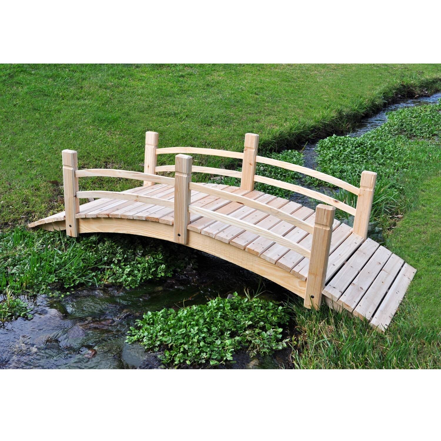 Shine Company 5 ft. Cedar Garden Bridge - Natural