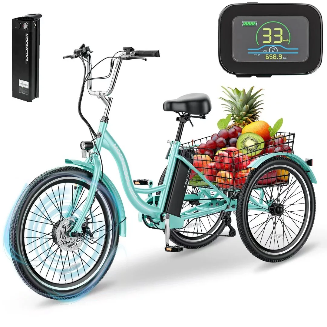 Docred Adult Electric Tricycles 3 Wheel Electric Bike, 24Inch 15.5 mph 500W Electric Trikes，7-Speed & 4 Adjustable Riding Modes Electric Tricycle with 36V Removable Lithium Battery - Curated Treasures Market
