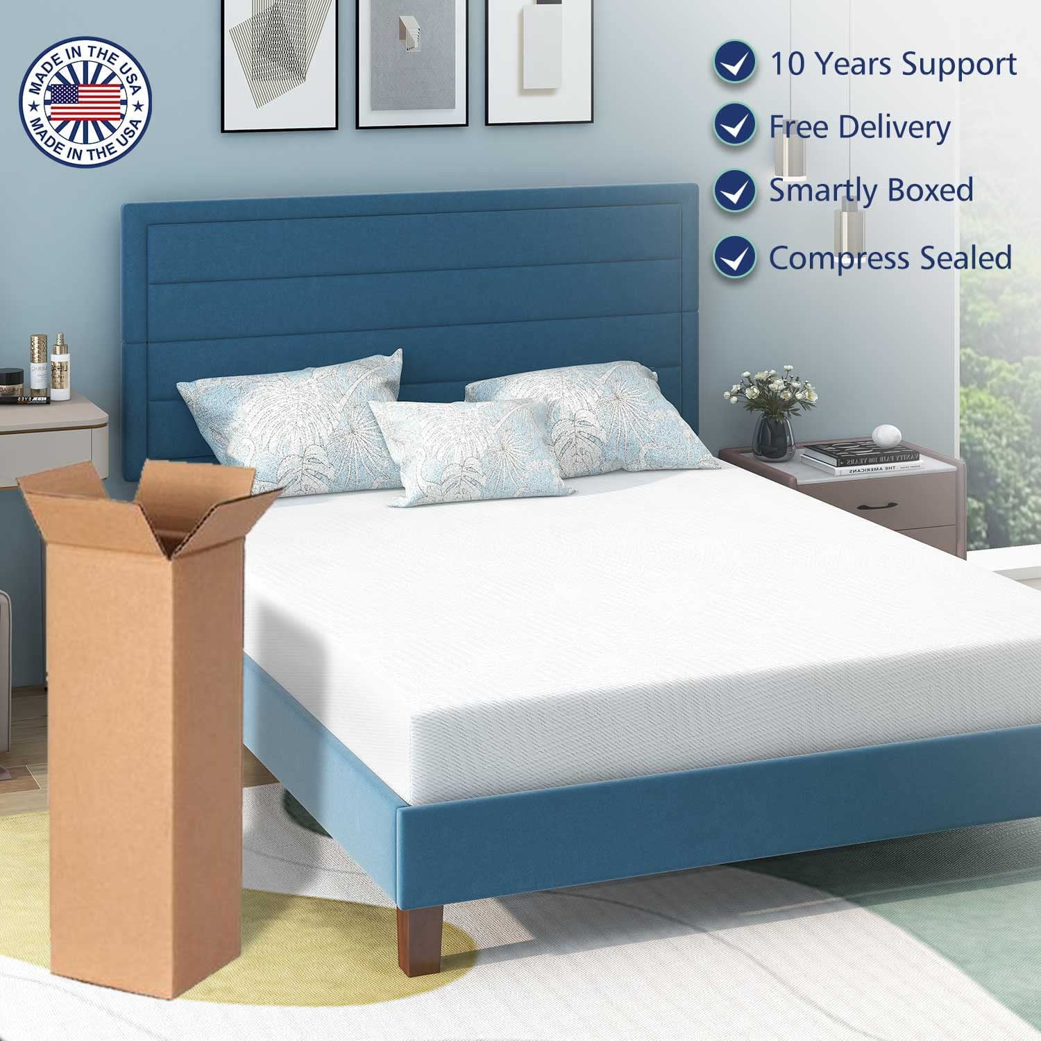 6" Full Mattress - Memory Foam Mattress 5-Layer Comfort Supportive Medium-Firm Mattress in a Box with Breathable Cover, Made in USA, CertiPUR-US Certified for Single Bed Guest Room