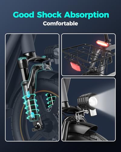 Jasion JS3/PRO Electric Scooter with Seat, 650/850W Peak Motor Electric Scooter Adults, 20/25Miles Ranges Sports Scooter for Adults, 20/25MPH Max Speed, Foldable E-Scooter for Pets, Disc Brakes