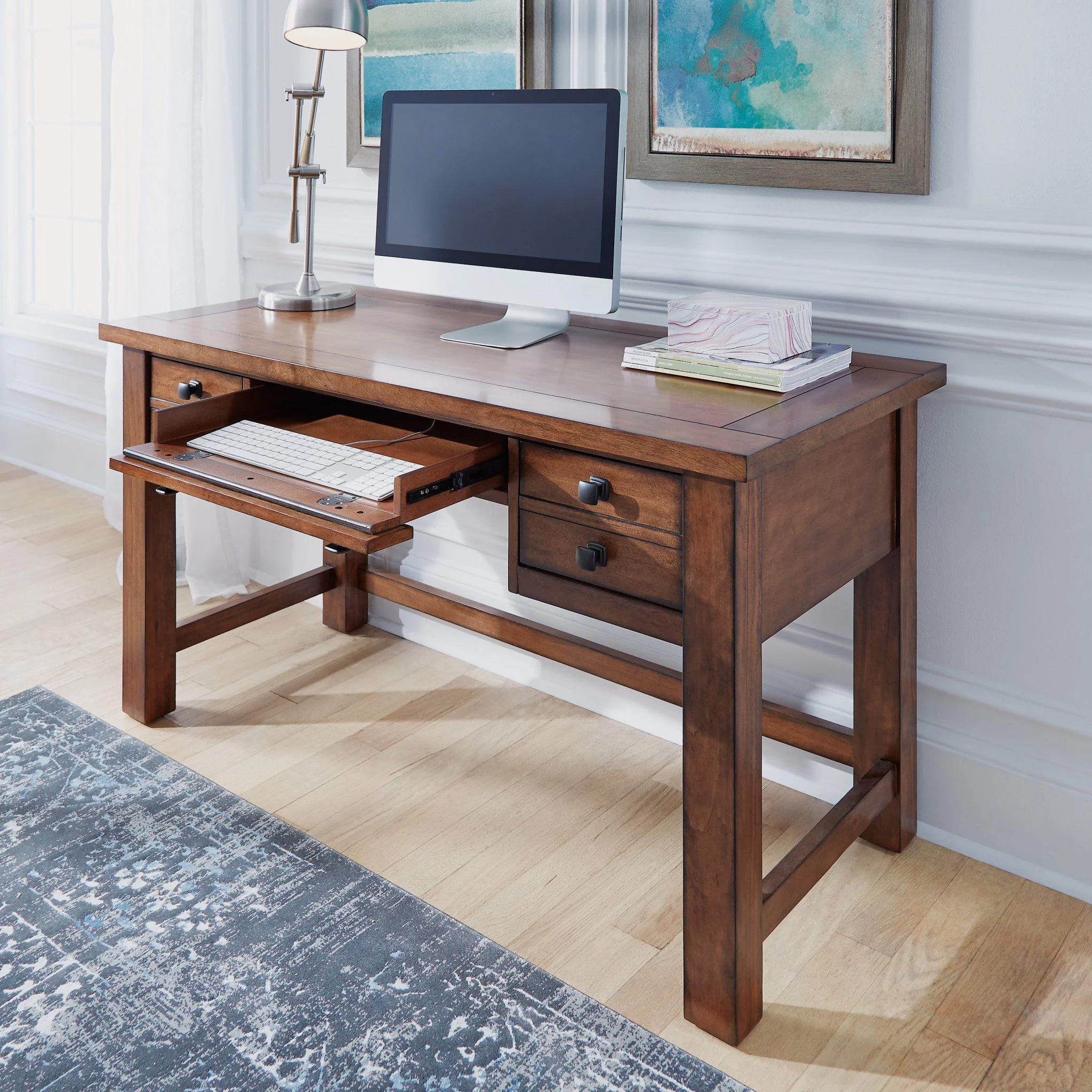 Homestyles Tahoe Wood Writing Desk in Brown