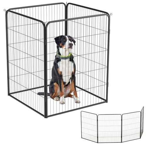 BestPet Dog Playpen Indoor 40 inch 16 Panels Metal Dog Pen Pet Dog Fence Outdoor Exercise Pen with Doors,Pet Puppy Playpen for RV Camping Yard, Black