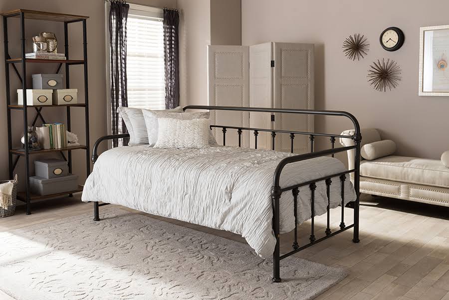 Baxton Studio Elsie Black Metal Daybed