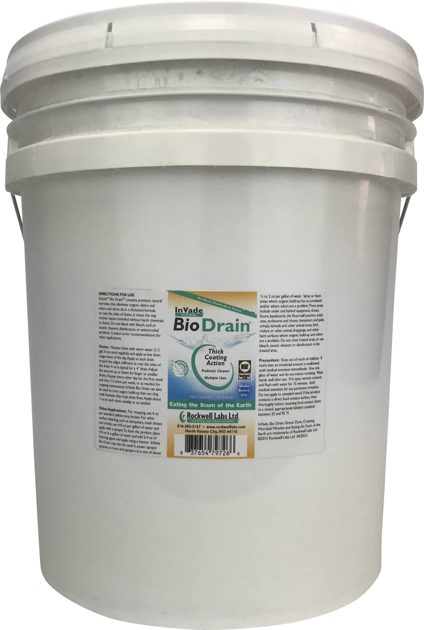 Invade Bio Drain (BioDrain) Enzyme Cleaner, 5 Gallon Pail