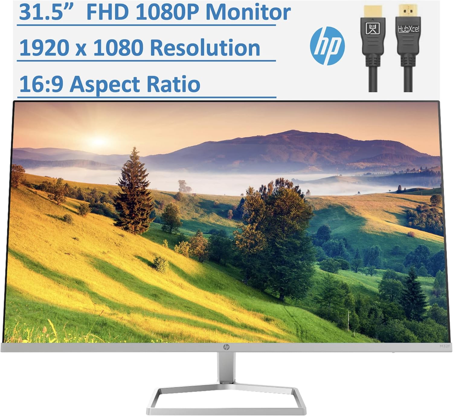 2021 Newest HP 27 UHD 3840 x 2160 (4K) IPS Micro-Edge PC Computer Monitor, AMD FreeSync, Height/Tilt Adjustment Ergonomic Viewing 178°, 2 x HDMI, DisplayPort, 5ms, 16:9, 60Hz, w/HubXcel HDMI Cable