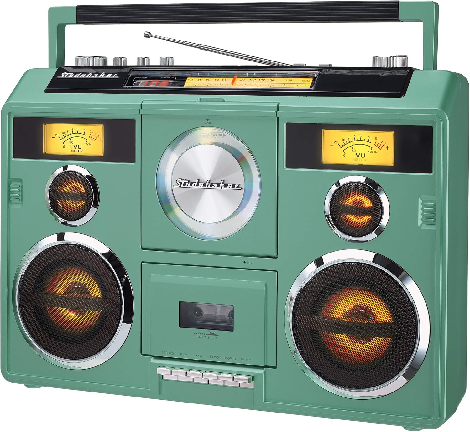 Sound Station Portable Stereo Boombox with Bluetooth/CD/AM-FM Radio/Cassette Recorder (Black)
