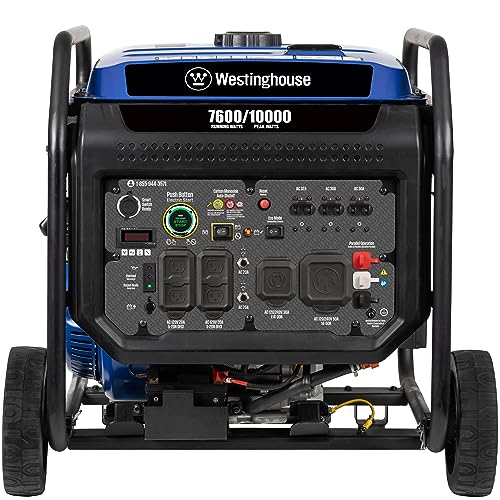Westinghouse 11000 Peak Watt Tri-Fuel Portable Inverter Generator, Remote Start, Transfer Switch Ready, Gas/Propane/Natural Gas Powered, Low THD, Safe for Electronics, Parallel Capable, CO Sensor