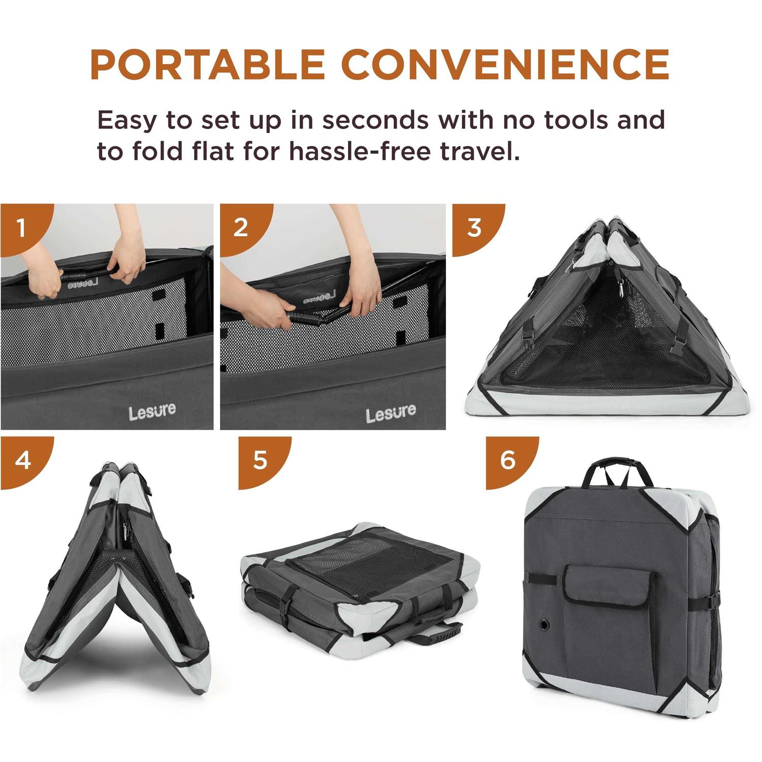 LE SURE Lesure Collapsible Dog Crate Portable Dog Travel Crate Kennel Dog - Pet Supplies online store