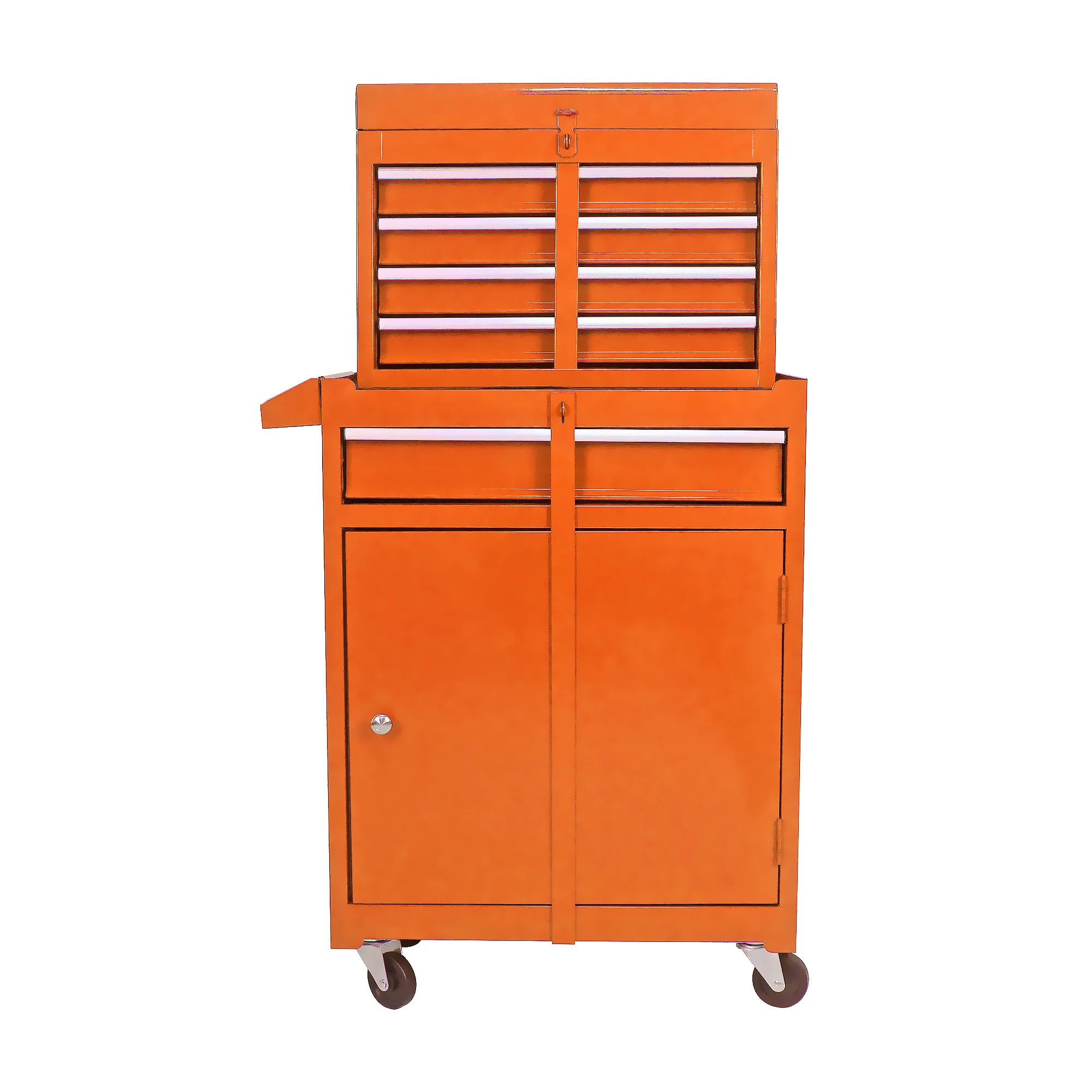 Aukfa Tool Chest, 2 in 1 Steel Rolling Tool Box & Cabinet On Wheels for Garage, 8-Drawer, Blue