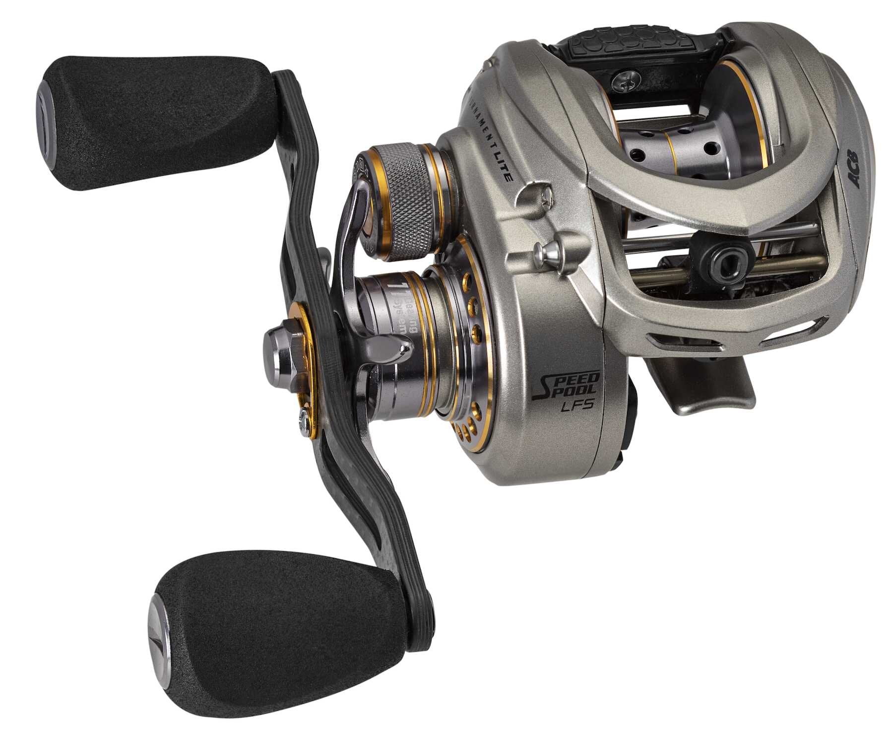 Lew's Tournament Lite LFS Baitcast Fishing Reel, Left-Hand Retrieve, Silver