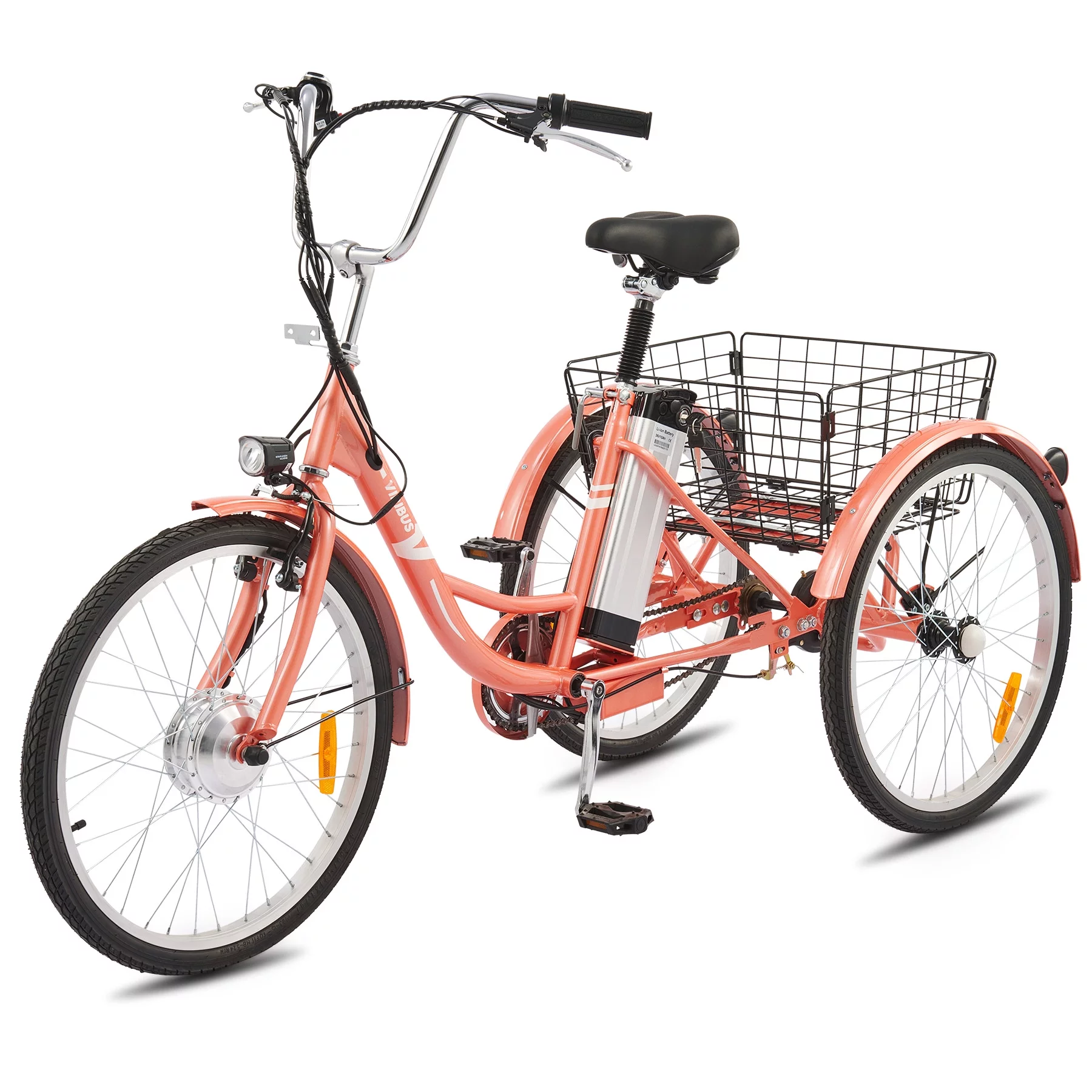 26 Electric Tricycle for Adults 3 Wheel Electric Bike 250W Electric Trike Black