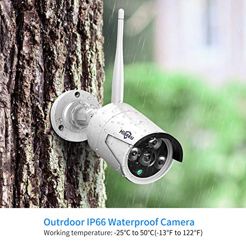 [Wireless Pro, 100ft Range] Hiseeu Wireless Security Camera System, Expandable 16CH 4K NVR, 4Pcs 3MP Night Vision WiFi Cameras Home Surveillance Outdoor, Motion Detection, 1TB HDD, One-Way Audio