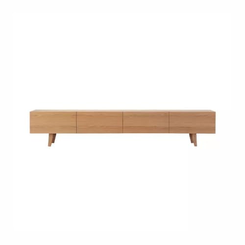 Modern Media Console Nordic Modern Simple Solid Wood TV Cabinet Small Apartment White Oak Cherry Wood Living Room Minimalist TV Cabinet for Living Room Bedroom(A,210X40X40CM)