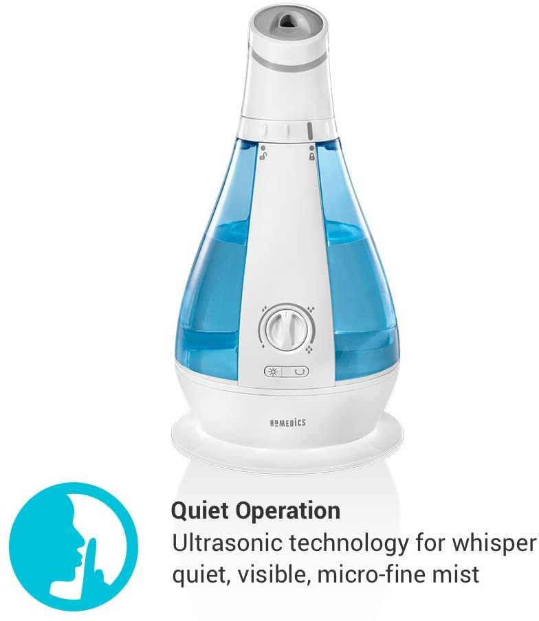 Homedics Cool Mist Oscillating Ultrasonic Humidifier | 120-Degree Rotation, 1 Gallon Tank