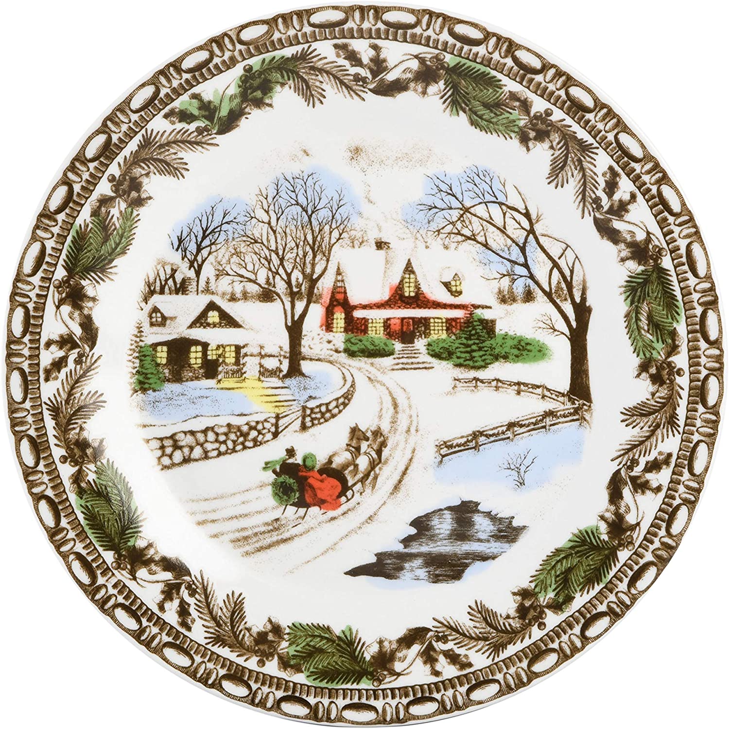 Christmas Toile 16 Piece Dinnerware Set, Multicolor -