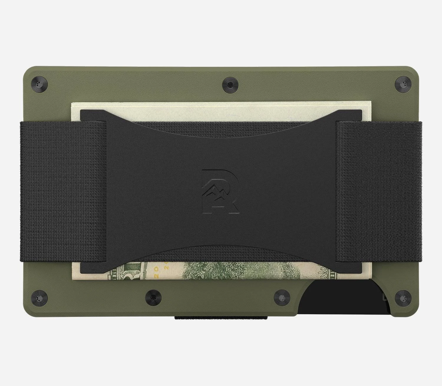 The Ridge Aluminum Cash Strap Wallet - Matte Olive