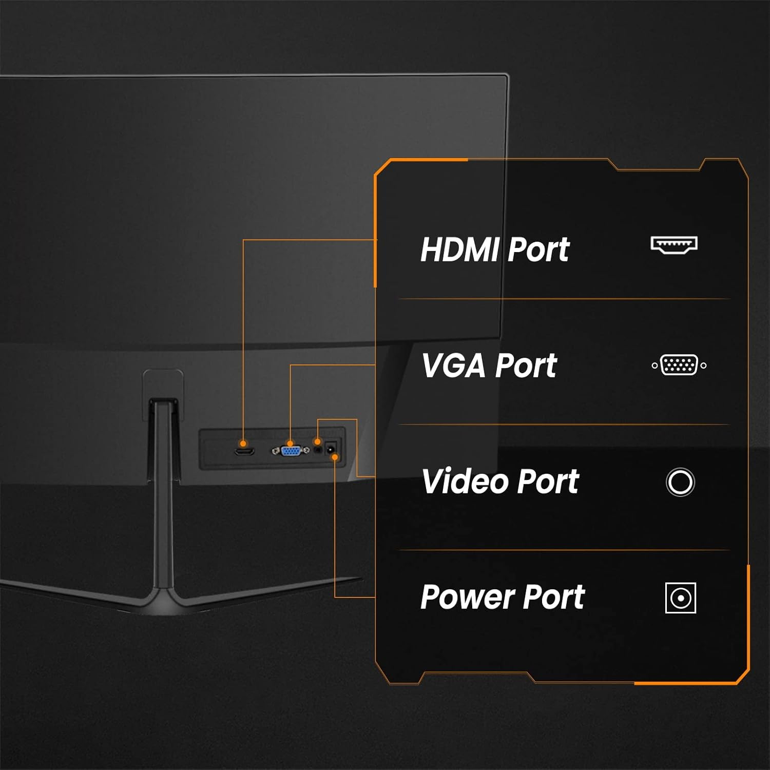 CRUA 24" Inch Curved Monitor FHD(1920×1080p) 75HZ,LED Ultra-Thin Computer Monitor for Home & Office, Frameless with Eye-Care,HDMI,VGA Port, Black