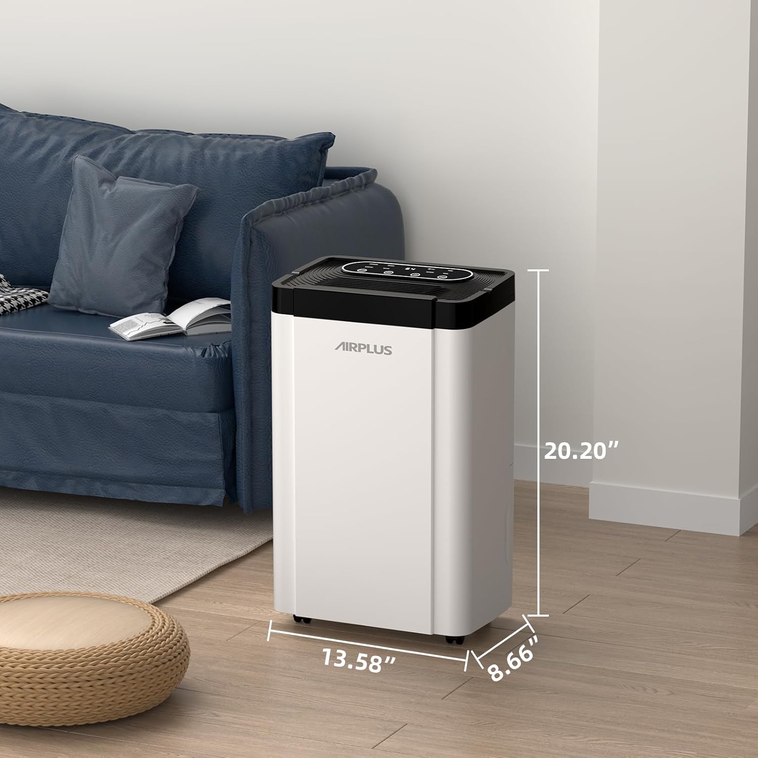 AIRPLUS 4,500 Sq. Ft. 50-70 Pints Dehumidifier for Home and Basement with Drain Hose, 0.8 gal Water Tank Capacity, Auto Shut off for Room, Bedroom, Bathroom