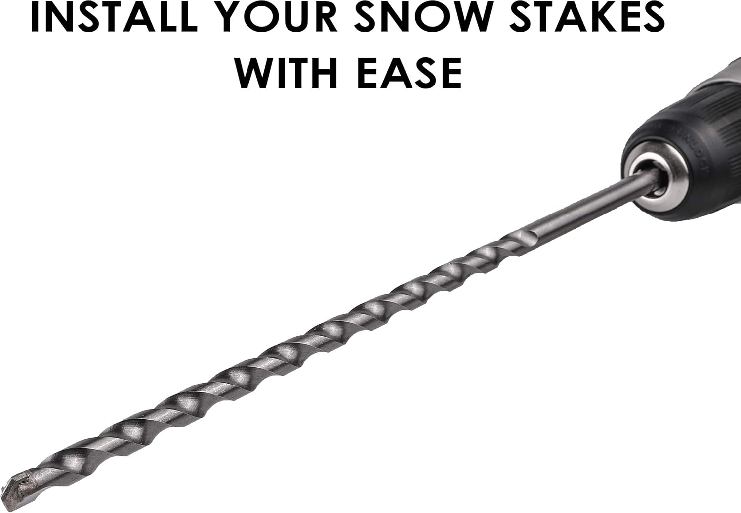Polar Snow Products 100 PCS 48 Inch Driveway Markers 1/4 Inch Dia - with 12" Install Drill Bit, Snow Stakes, Snow Plow Markers, Snow Poles, Rods (100) Pack of 2