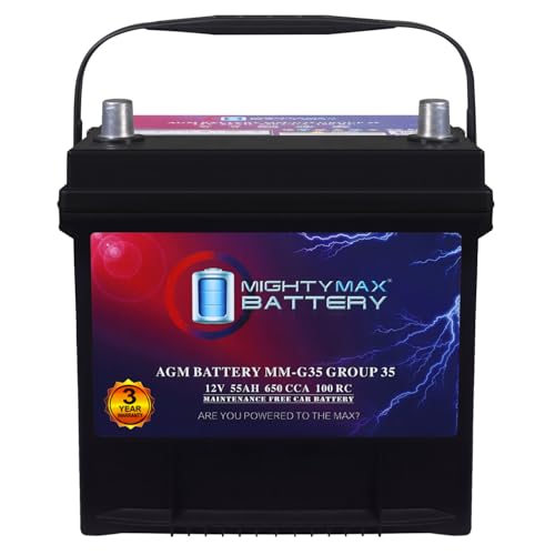 Mighty Max Battery MM-H5 Start and Stop Car BCI Group Size 47 12V 60 AH, 100RC, 680 CCA Rechargeable AGM Car Battery