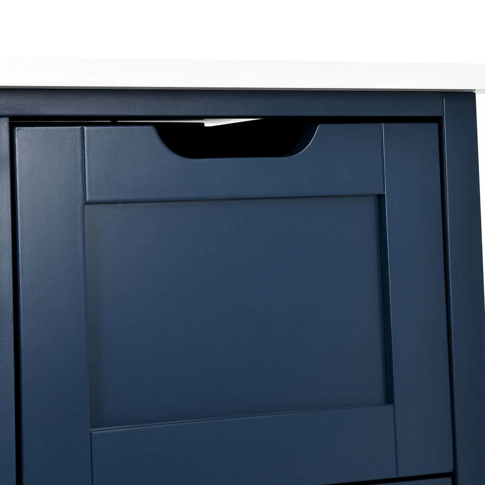 DWVO 3 Tier Kitchen Island Cart with Storage, Rolling Kitchen Cart with Large Countertop, Opening Shelves and Drawers for Kitchen Dining Room, Blue