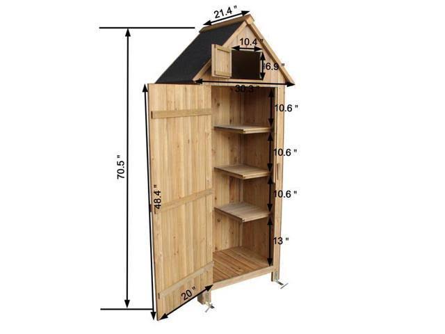 Mcombo Garden 3 ft. W x 2 ft. D Solid Wood Tool Shed, Brown