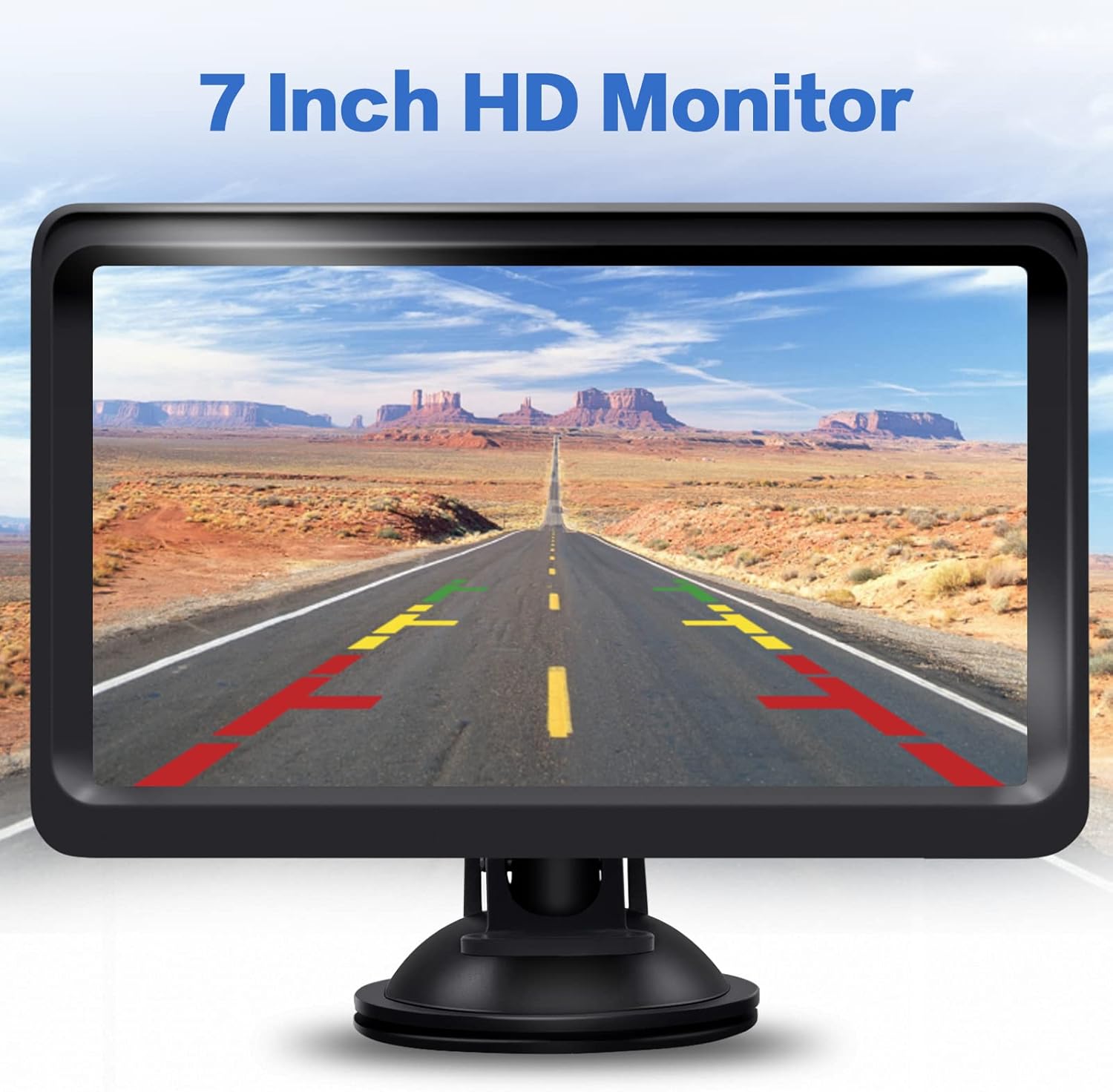 CDSPY Backup Camera for Car HD 1080P with 7 Inch Monitor Kit IP69 Waterproof Rear View Camera Super Night Vision 12 LED Reverse Wired Back Up Camera System for Car Pickup Truck SUV, Easy DIY Install Pack of 2