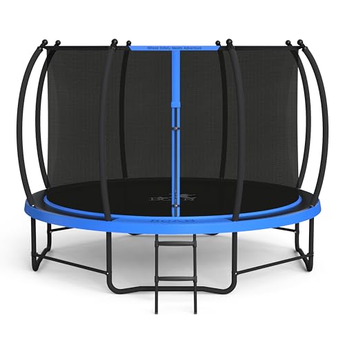 BCAN 8FT 10FT 12FT 14FT 15FT 16FT Recreational Trampoline with Enclosure for Kids Adults, ASTM Approved, Outdoor Trampolines with Ladder for Kids
