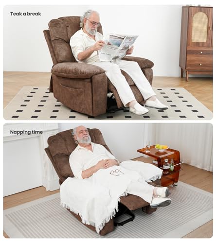 Power Lift Recliner Chair for Elderly,Upgraded Lift Chair,Recliners on Clearance with Massage,Designed for Adults with 2 Cup Holders Side Pockets and a Cool Mat,Ideal for Living Spaces-Grey