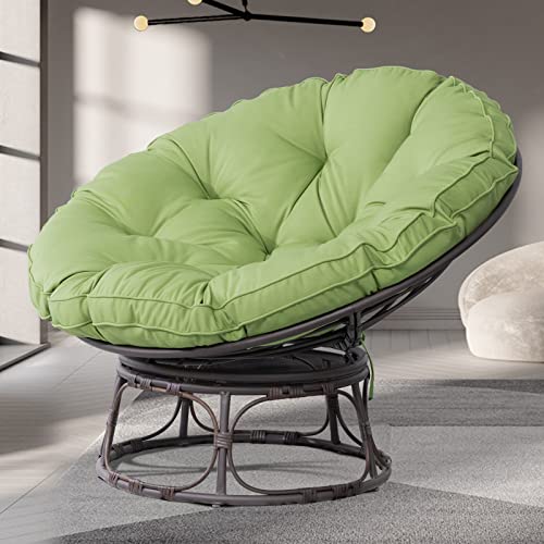 46'' Large Size Papasan Chair with Cushion and Frame Overstuffed Thickened Papasan Lounge Chair with Cushion and Frame, Lazy Chair, Circle Chair, Round Chair, Blue