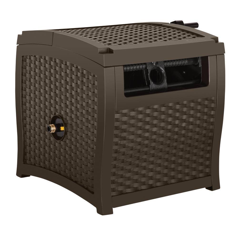 Suncast 225 ft. Smart Trak Wicker Hideaway Hose Reel with Brass In-Out Tube