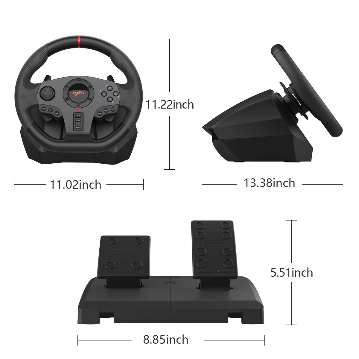 Xbox Steering Wheel,  PXN V900 270/900° PC Gaming Racing Wheels for Xbox Series X|S, PS4, Xbox One, PC, Nintendo Switch, Android TV