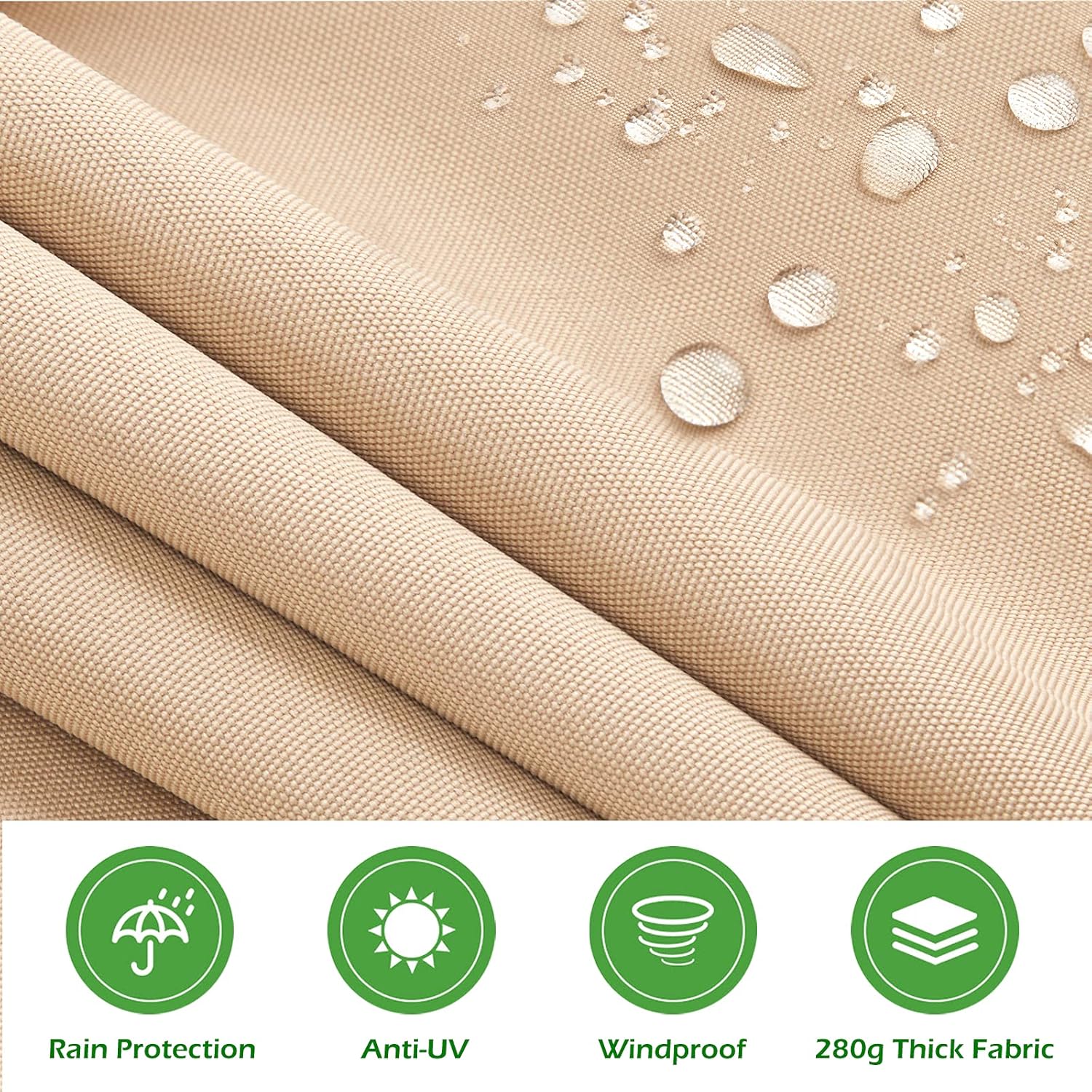 AECOJOY 13'×8' Patio Awning Retractable Sun Shade Awning Cover Outdoor Patio Canopy Sunsetter Market Deck Awnings with Manual Crank Handle, Beige