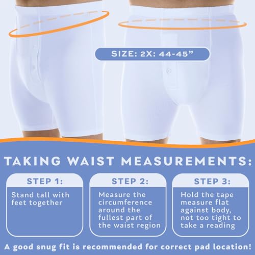 Wearever Men’s Incontinence Boxer Brief for Bladder Control with Regular Absorbency - Reusable & Washable Leak Proof Underwear for Men (Single Pair)