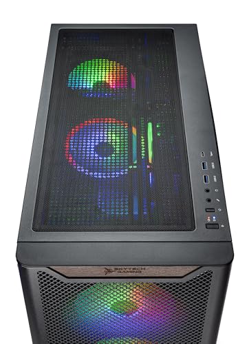 Skytech Blaze4 Mini Gaming PC Desktop, Ryzen 7 5700 3.7 GHz (4.6GHz Turbo Boost), NVIDIA RTX 4060 8GB GDDR6X, 1TB SSD, 16GB DDR4 RAM 3200, 650W Gold PSU, Wi-Fi, Win 11 Home