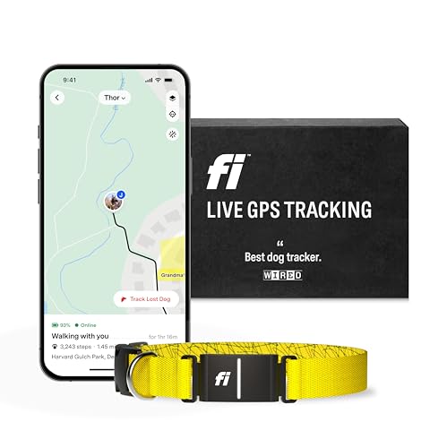 Fi Series 3 Smart Dog Collar - GPS Dog Tracker and Activity & Health Monitor, Waterproof, LED Light, Escape Alerts, Nationwide Coverage [Free 1 Year Membership] (Pink, Medium)