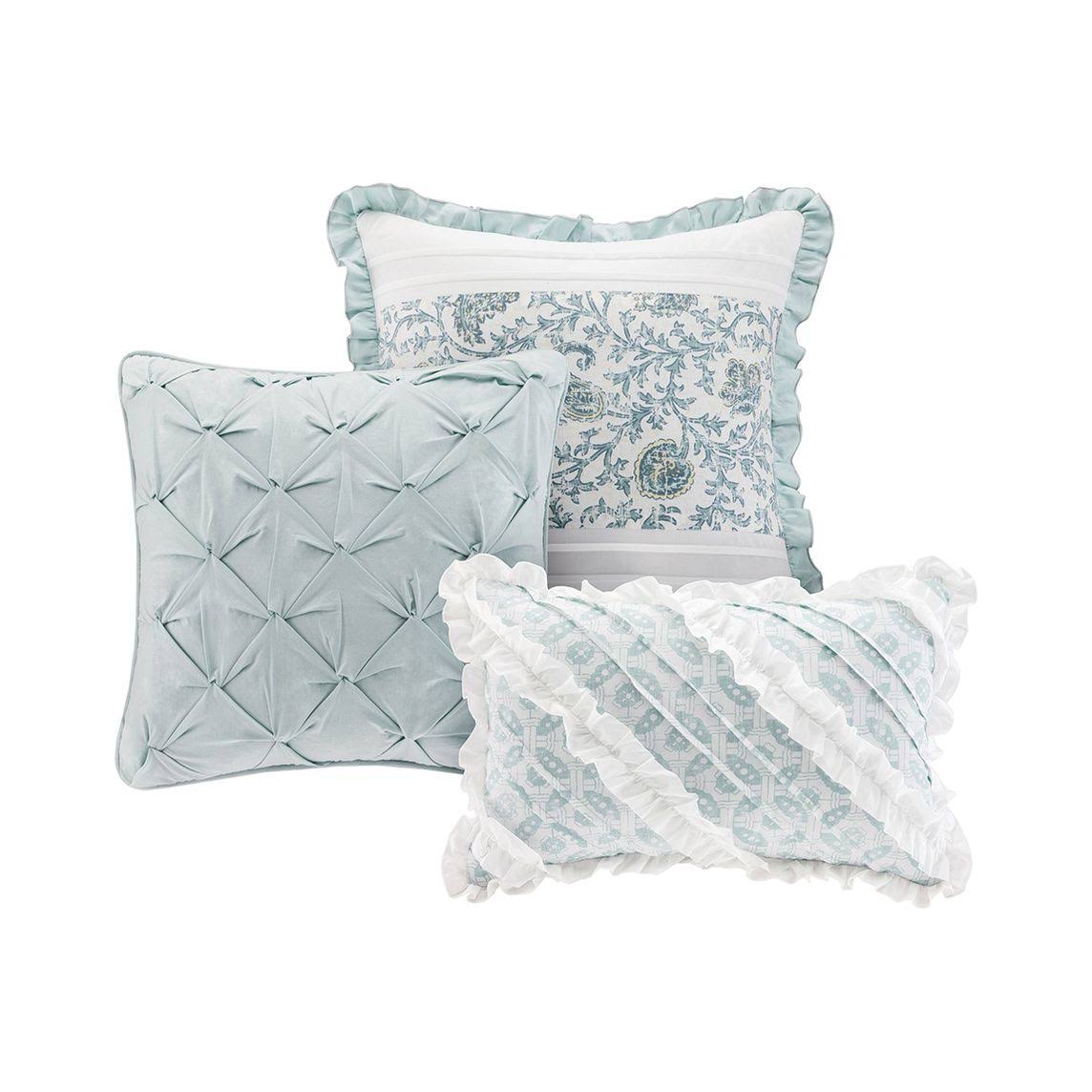 Madison Park Dawn King Blue 9 Piece Cotton Percale Duvet Cover Set