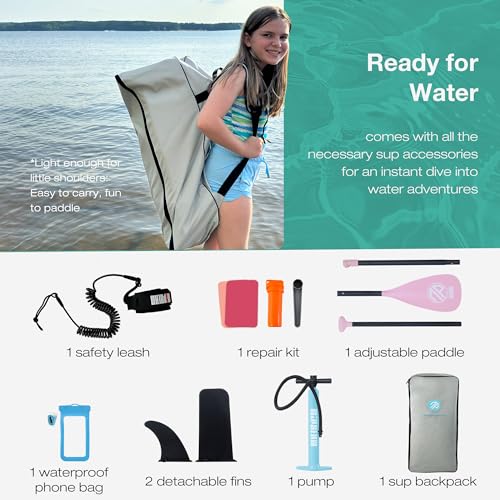 Niphean Inflatable Stand Up Paddle Board with SUP Accessories, Anti-Slip EVA Deck, 10’6’’ Inflatable Paddle Boards for Adults & Youth of All Skill Levels