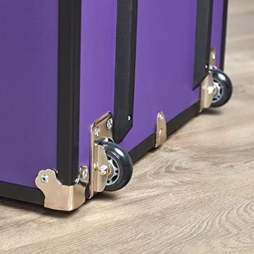 Rhino Trunk & Case Dance Star Wardrobe Trunk with Mounted Wheels, Competitions, Recitals, & Performances 35"x21"x16" (Purple)