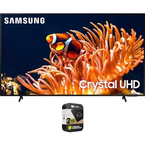 SAMSUNG 65 Inch DU8000 Crystal UHD LED 4K Smart TV Bundle with 2 YR CPS Enhanced Protection Pack (2024 Model)