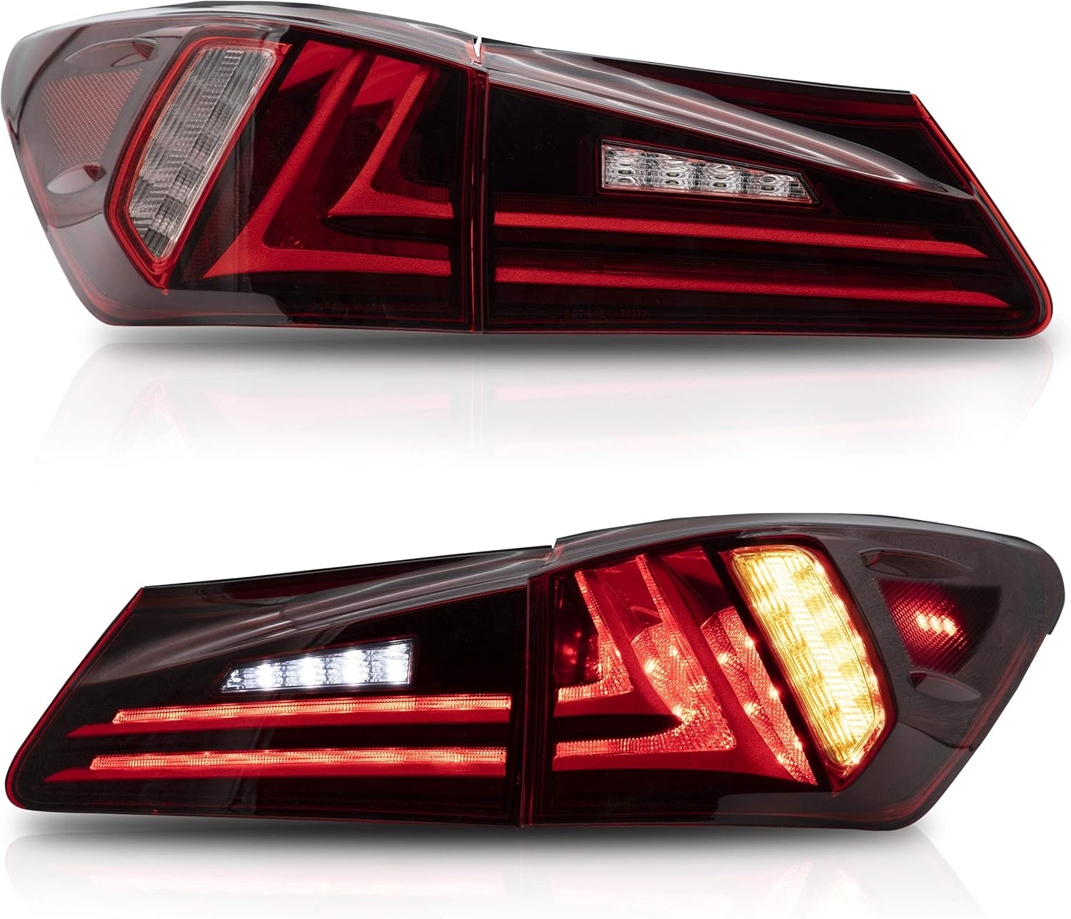 VLAND Headlight Assembly Fit for LEXUS 2006-2013 IS250 IS350/2008-2014 IS F/2010-2015 SEDAN C CF,with Sequential Turn Signal,Full LED Light, Plug-and-play Clear