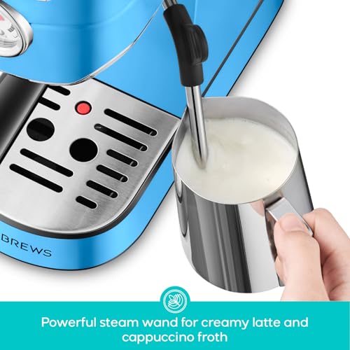 CASABREWS CM5418 Espresso Machine 20 Bar, Compact Espresso Maker with Steam Milk Frother, Stainless Steel Coffee Machine with 34oz Removable Water Tank for Cappuccino, Latte, Silver