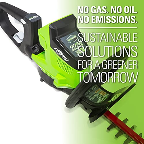 Greenworks 40V 24" Cordless Hedge Trimmer, 3.0Ah Battery and Charger Included