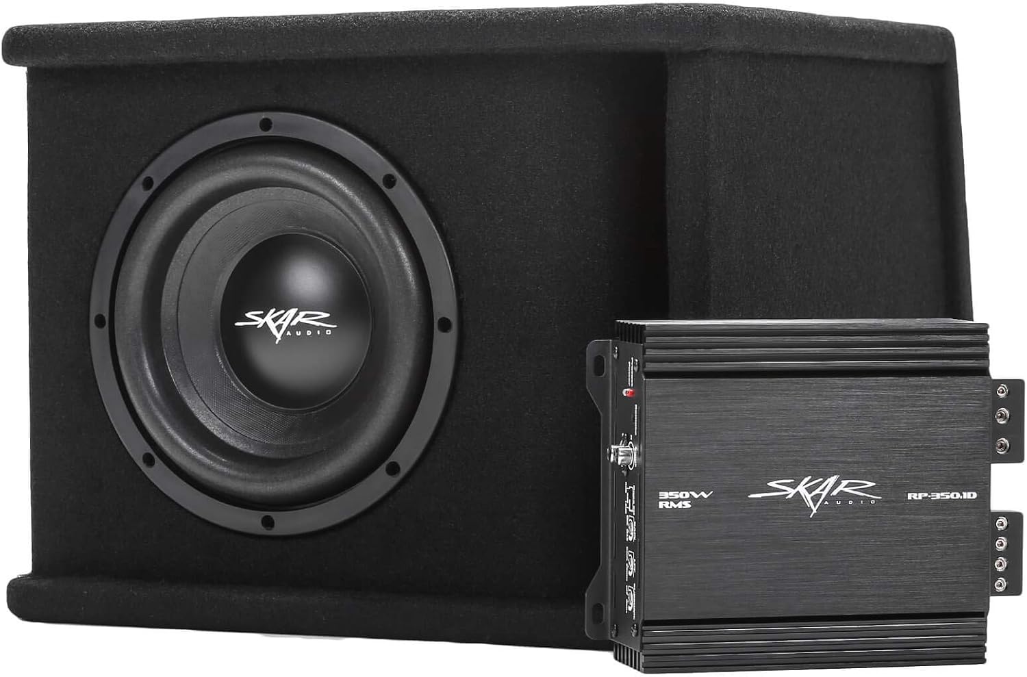 Skar Audio Single 8" Complete 700 Watt SDR Series Subwoofer Bass Package - Includes Loaded Enclosure with Amplifier