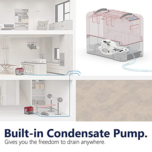 ALORAIR 180 PPD Commercial Dehumidifiers with Smart WiFi, Crawl Space Basement dehumidifier with Pump, Industry Water Damage Unit, Compact, Portable, Memory Starting, 5 Years Warranty, (Pack of 4)