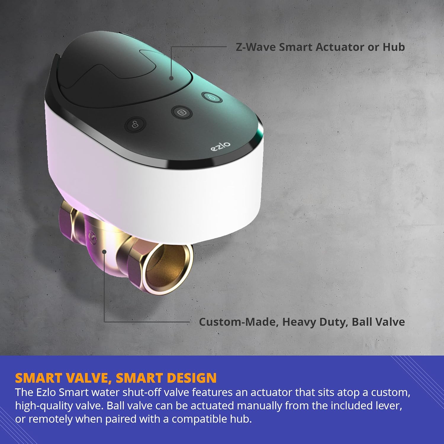WiFi + Z-Wave Smart Water Shut-Off Built-in Smart Hub & Ball Valve Kit – 1″