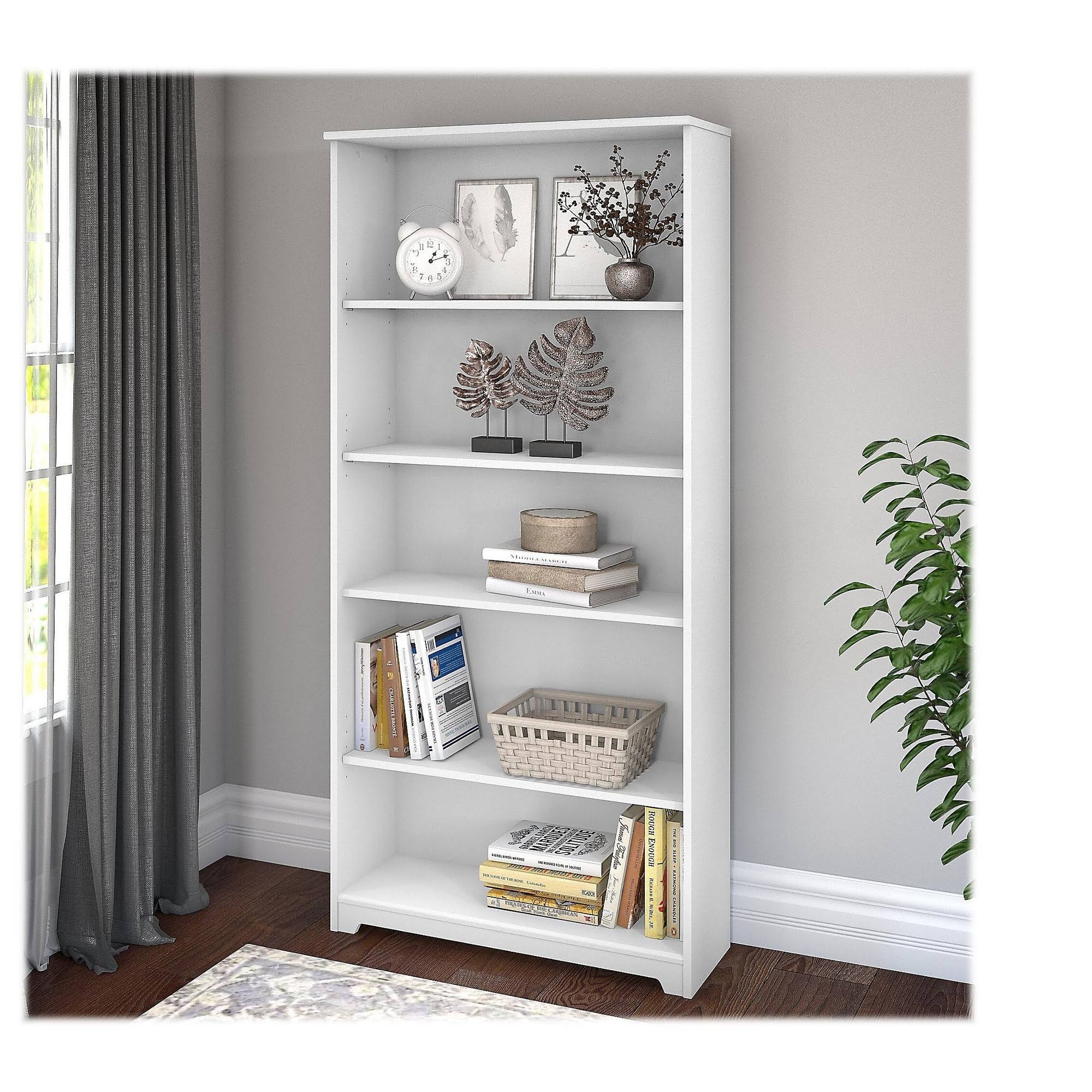Bush Furniture Cabot 5 Shelf Bookcase - White