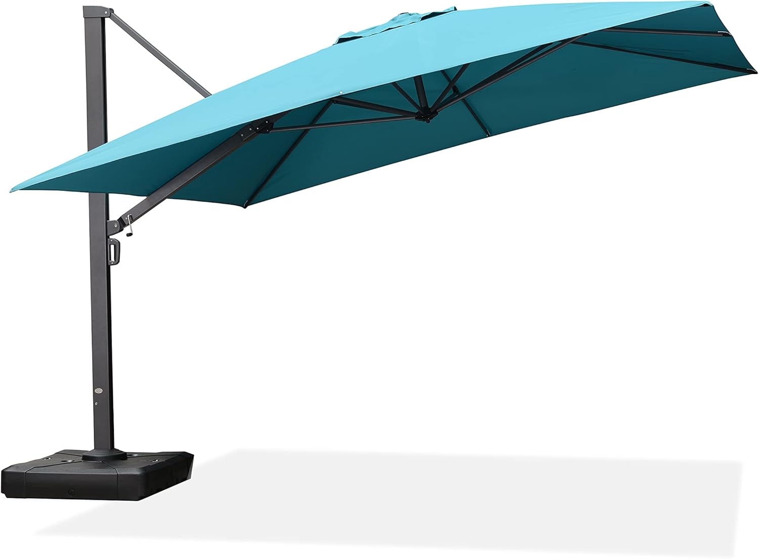 PURPLE LEAF 11 FT Square Patio Umbrella Large Outdoor Aluminum Umbrella Offset Umbrella with 360-degree Rotation Cantilever Umbrella for Garden Deck Backyard Pool, Beige