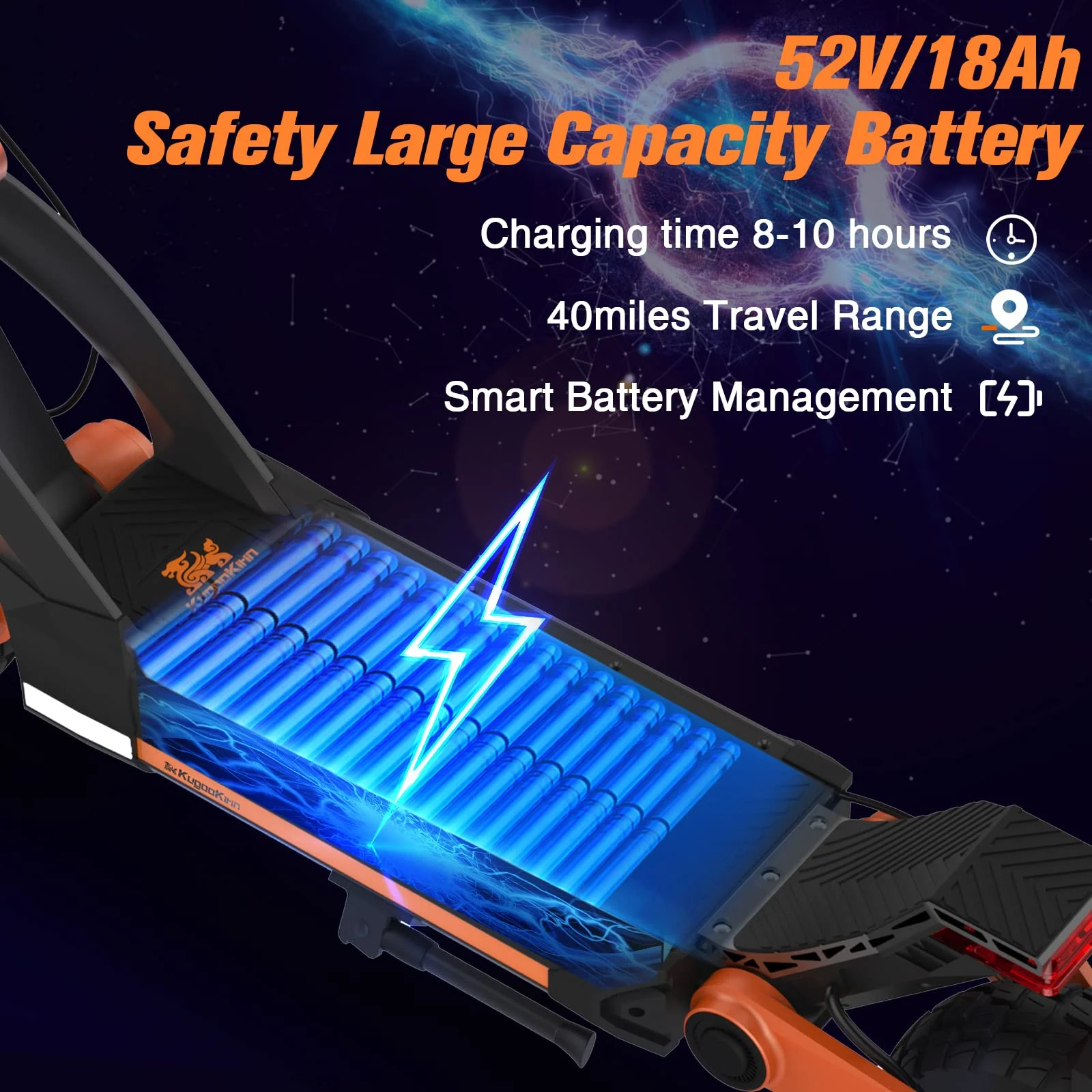 Kukirin G3 Electric Scooter for Adults Powerful 1200W Motor Up to 31 mph, 10.5" Off Road Tires 52V/18Ah Large Capacity, Dual Brake Folding Fast e Scooter for Adult (G3/1200W/18AH)